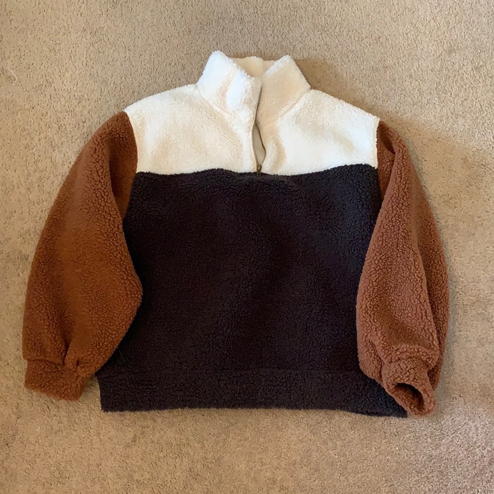 sherpa quarter-zip sweater